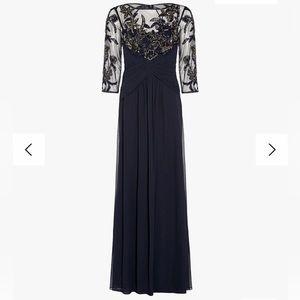 Adrianna Papell Beaded Maxi Dress, Midnight, NWT